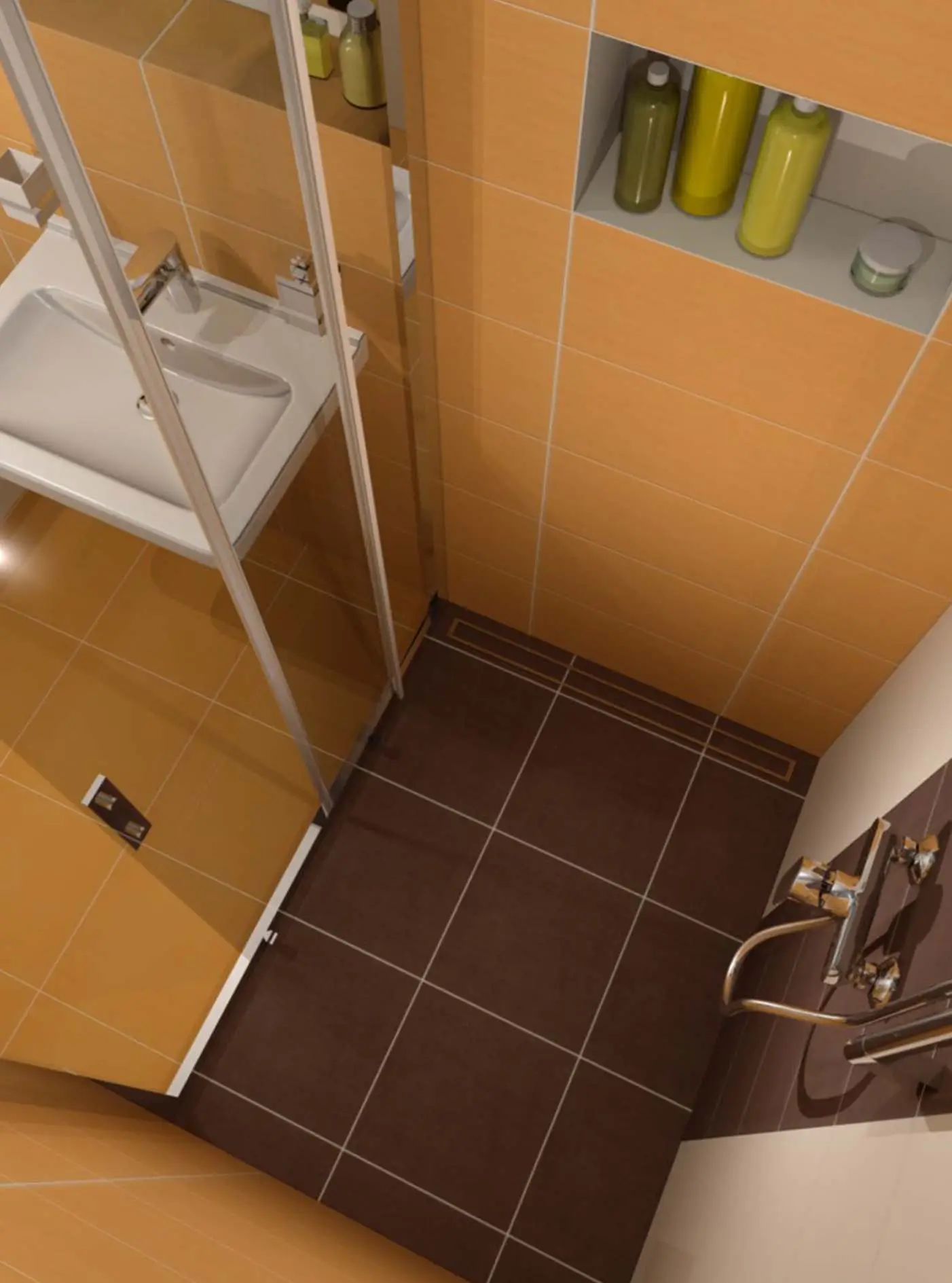 Byty Praha koupelna - pohled shora