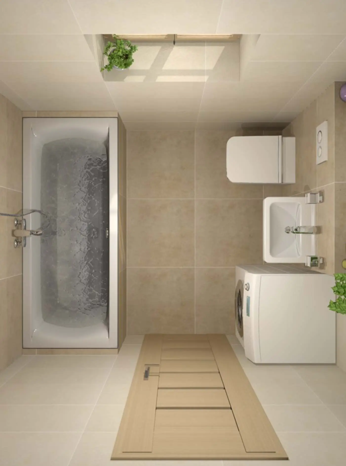 Byty Praha koupelna - pohled shora