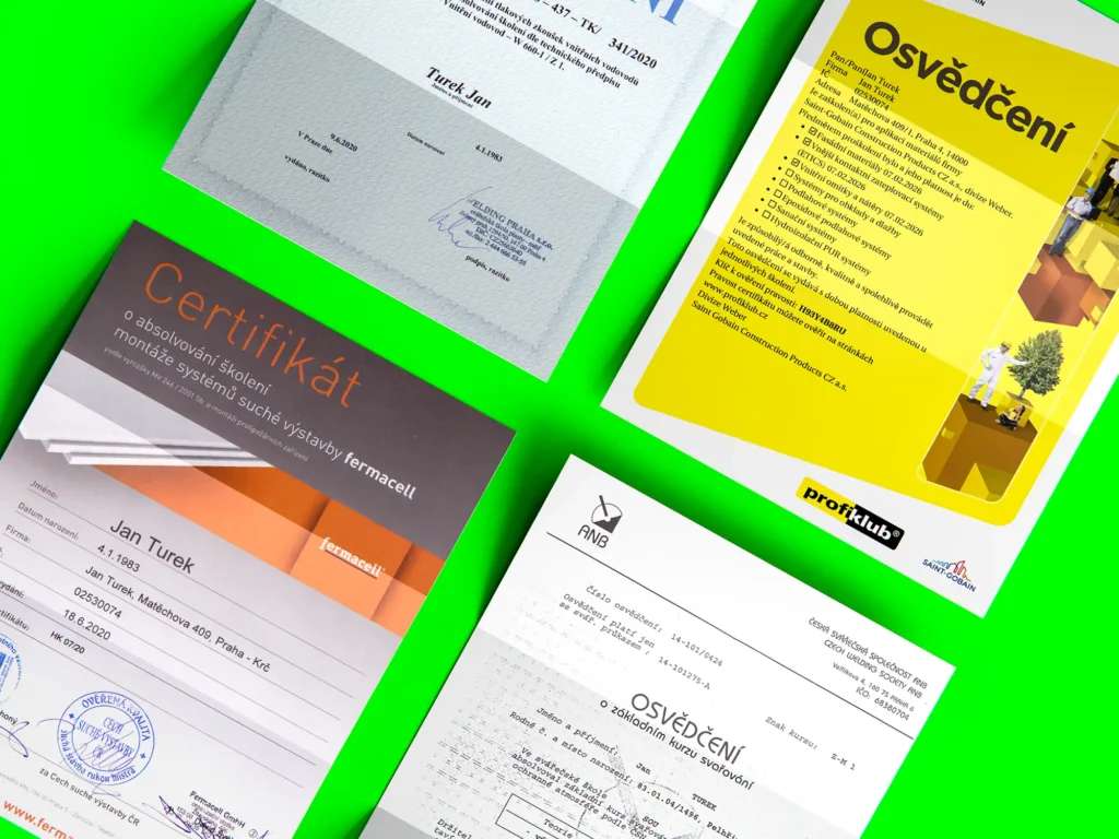 Certifikáty pro bytový dům, zajišťující kvalitu a udržitelnost staveb.